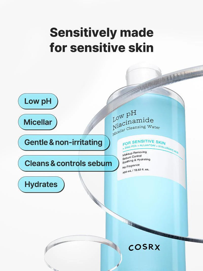 Agua limpiadora con niacinamida y pH bajo COSRX 400 ml