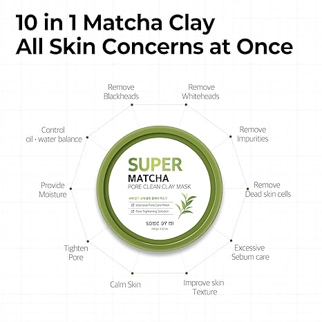 SOME by MI - Mascarilla de arcilla súper limpiadora de poros con matcha - 100 g