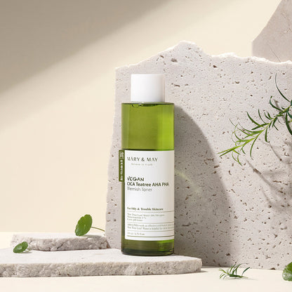 Mary&May - Tónico vegano CICA Tea Tree AHA PHA para imperfecciones, 200 ml